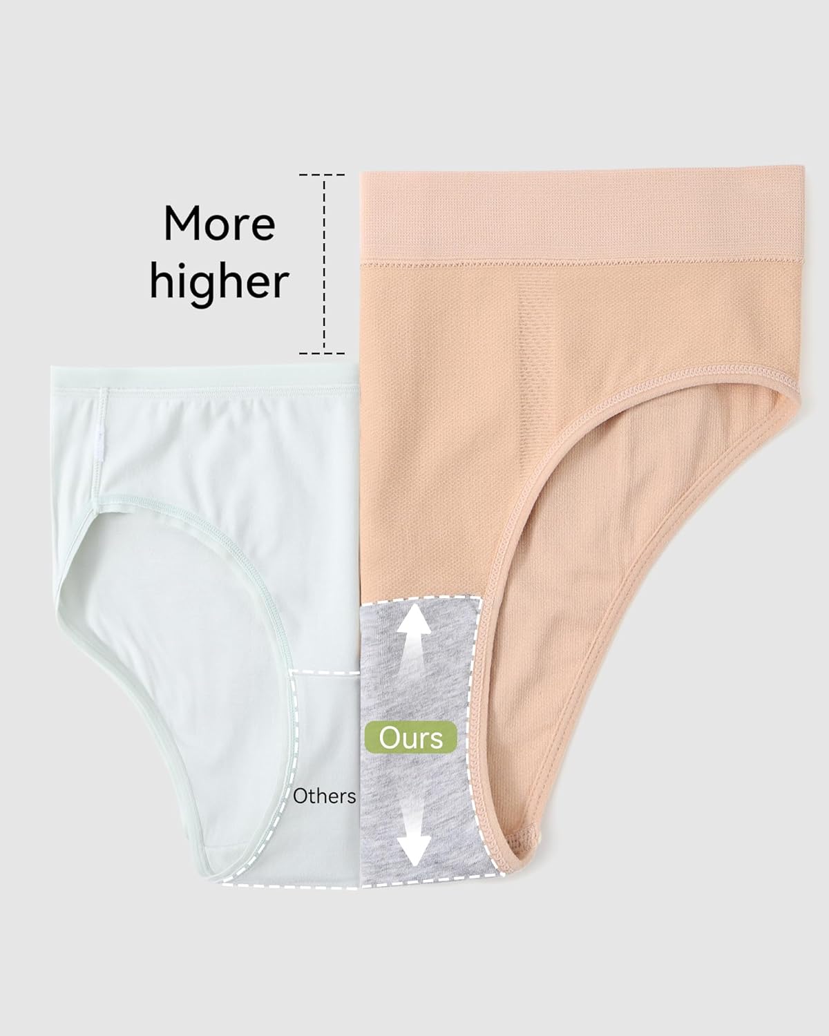 Eiggam Women's Cotton Bikini Panties,High-Cut