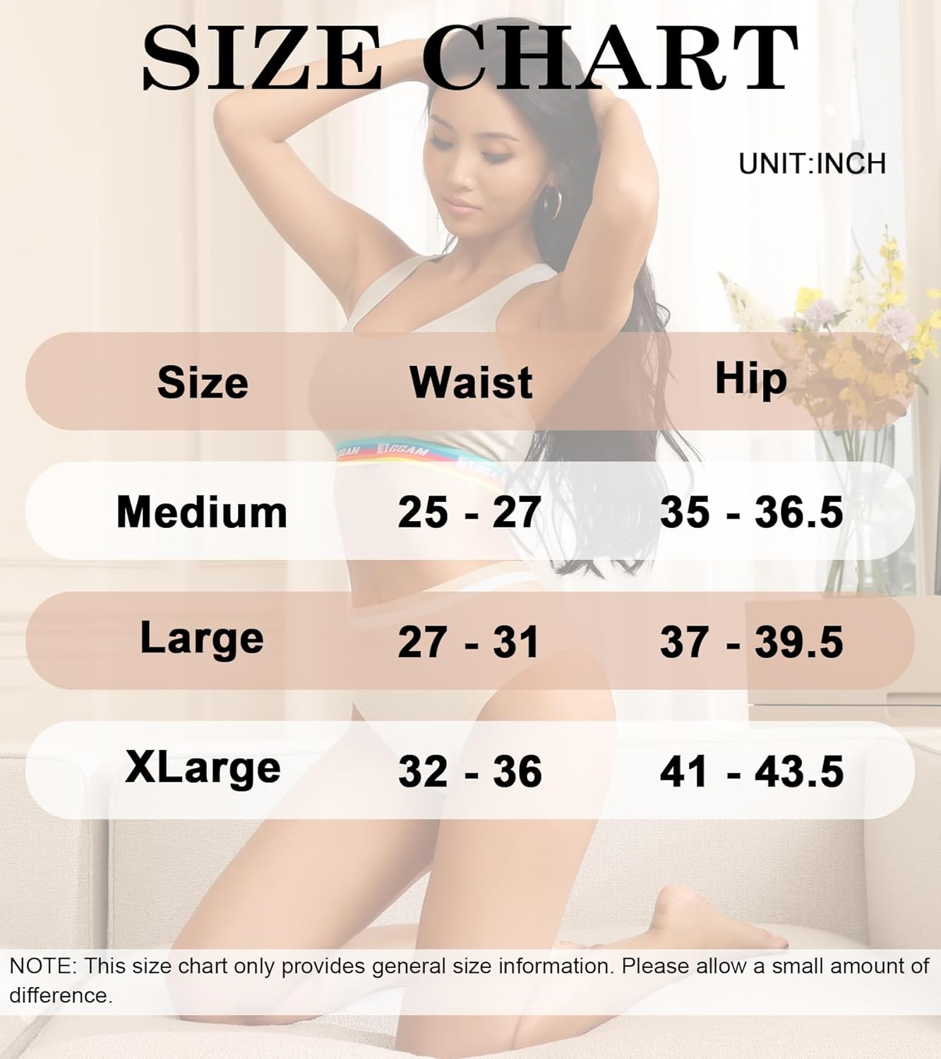 Eiggam Women's Cotton Bikini Panties,High-Cut