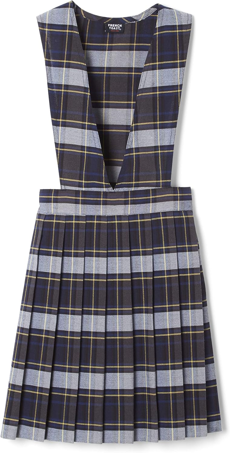 French Toast Girls Plaid V-Neck Jumper