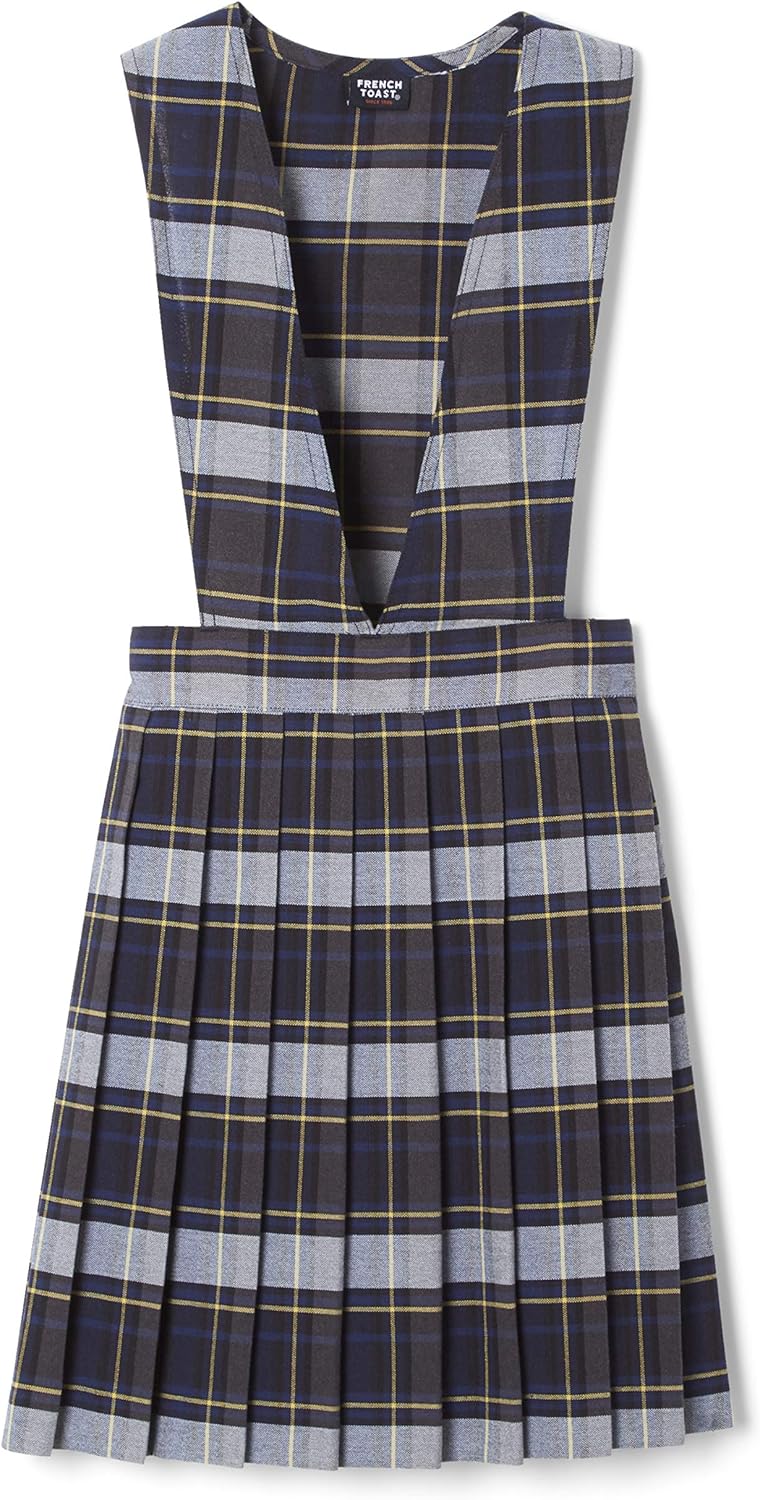 French Toast Girls Plaid V-Neck Jumper - Image 3