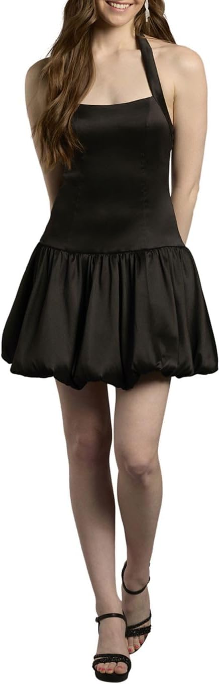 David's Bridal Tank Bubble Hem Mikado Mini Dress