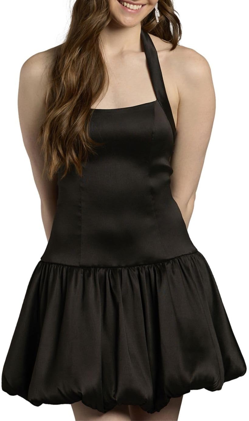 David's Bridal Tank Bubble Hem Mikado Mini Dress - Image 2