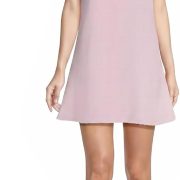 David's Bridal The Edit Studio Charmeuse Halter Trapeze Mini Dress, Sleeveless Halter Cocktail Dress for Wedding Guest