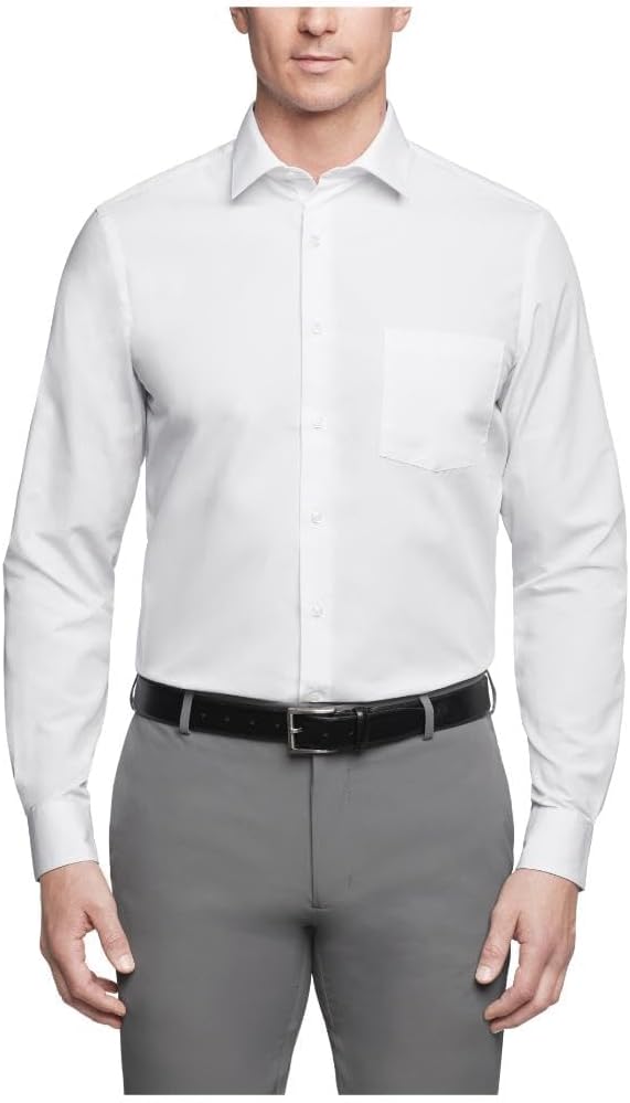Van Heusen Mens Dress Shirt Regular Fit Poplin Solid - Image 3