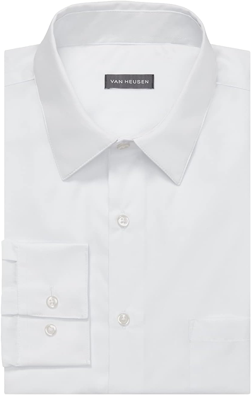 Van Heusen Mens Dress Shirt Regular Fit Poplin Solid - Image 4