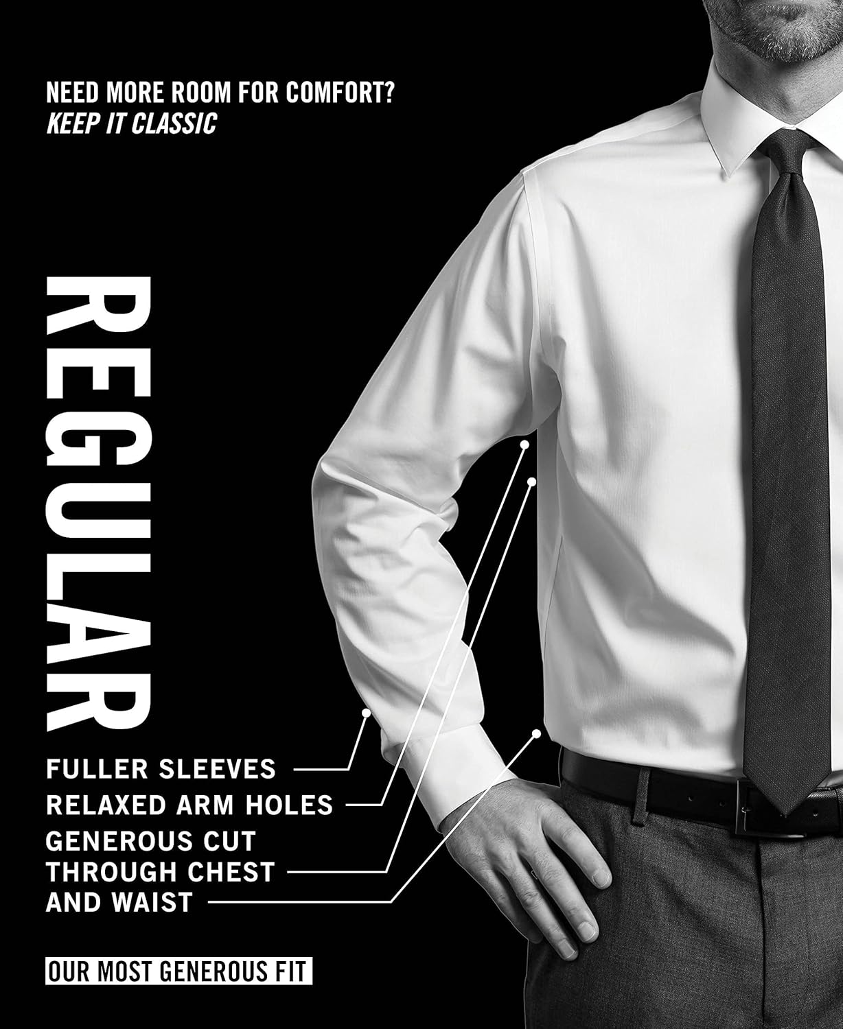 Van Heusen Mens Dress Shirt Regular Fit Poplin Solid - Image 5