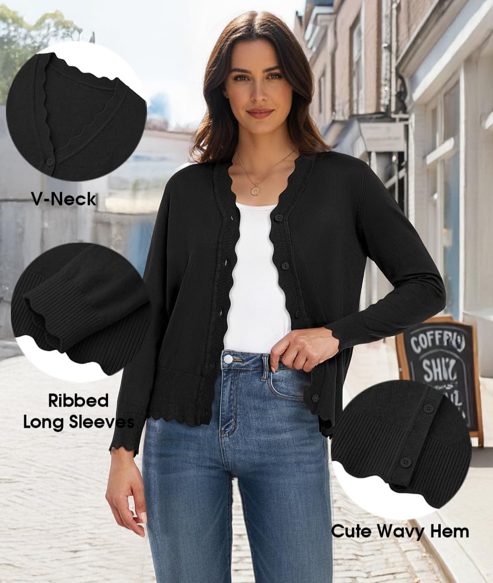 GRECERELLE Women's Long Sleeve V-Neck