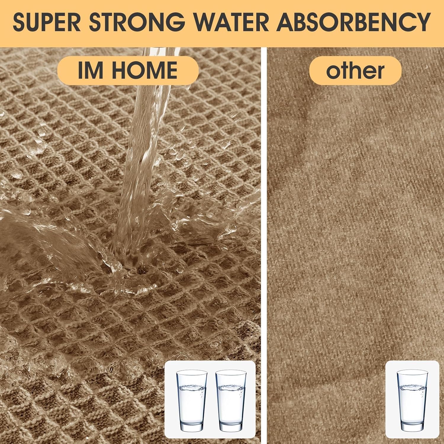 IM HOME Waffle Bath Mat
