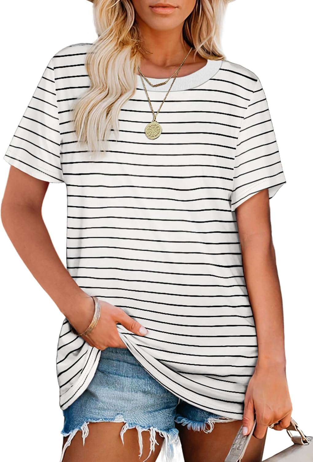 Jescakoo Womens Tops Summer Short
