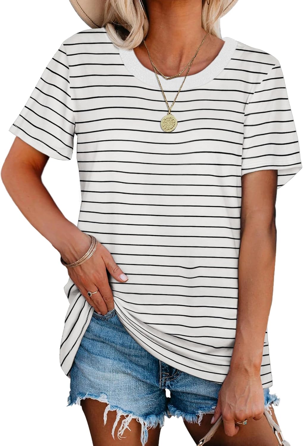 Jescakoo Womens Tops Summer Short