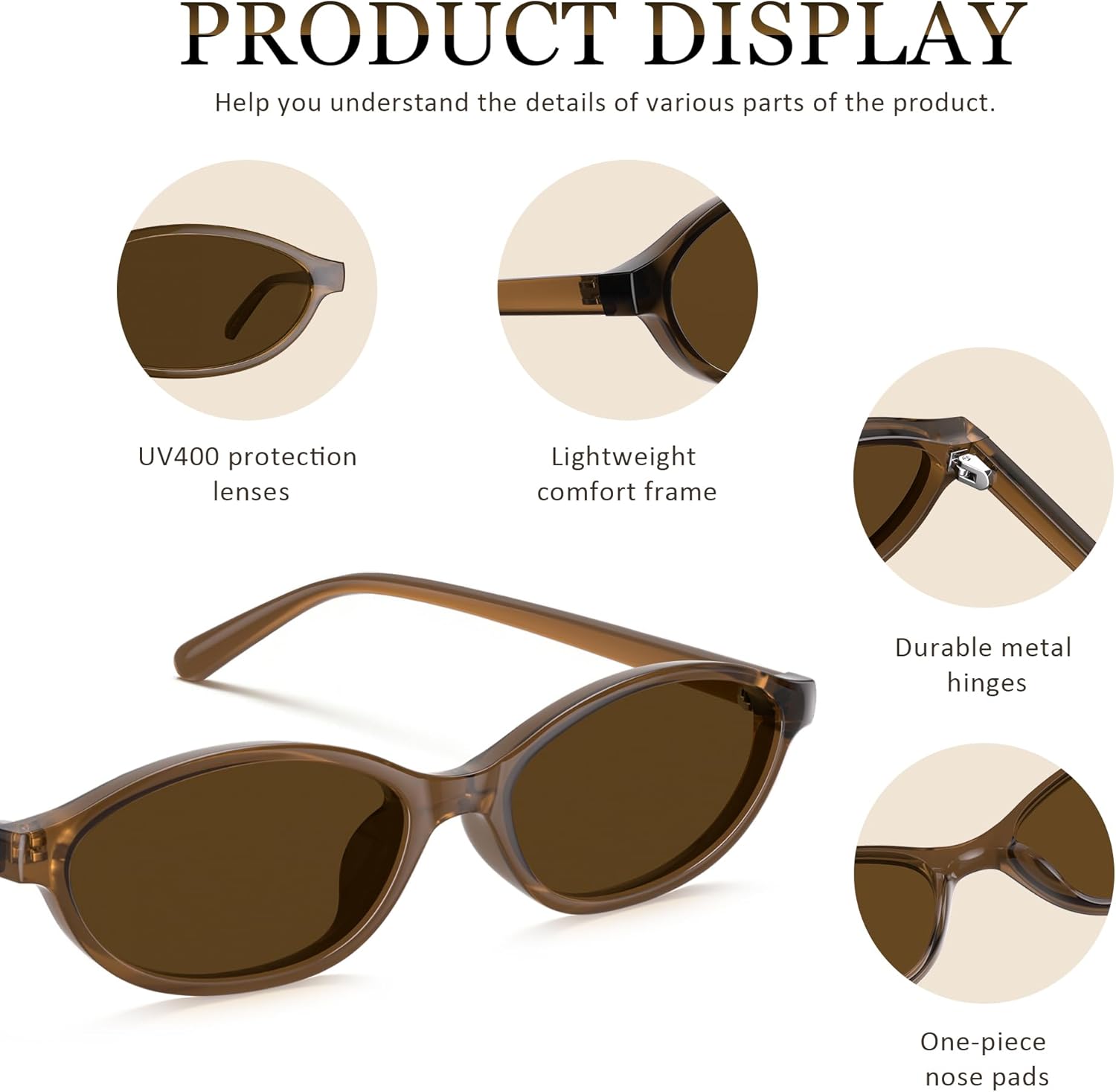 Sunglasses Womens Retro Oval Sunglasses
