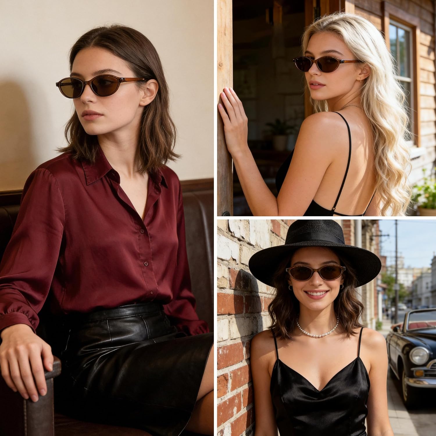 Sunglasses Womens Retro Oval Sunglasses