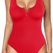 Popilush Bodysuits for Women Tummy Control Henley Going Out Outfits Shirts Body Suits Thong Button Down Tank Tops