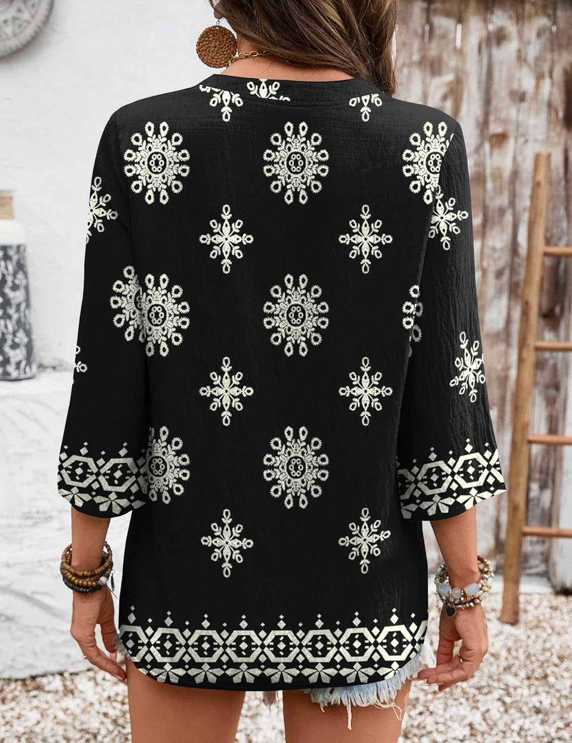 Rapbin Womens 3/4 Sleeve V