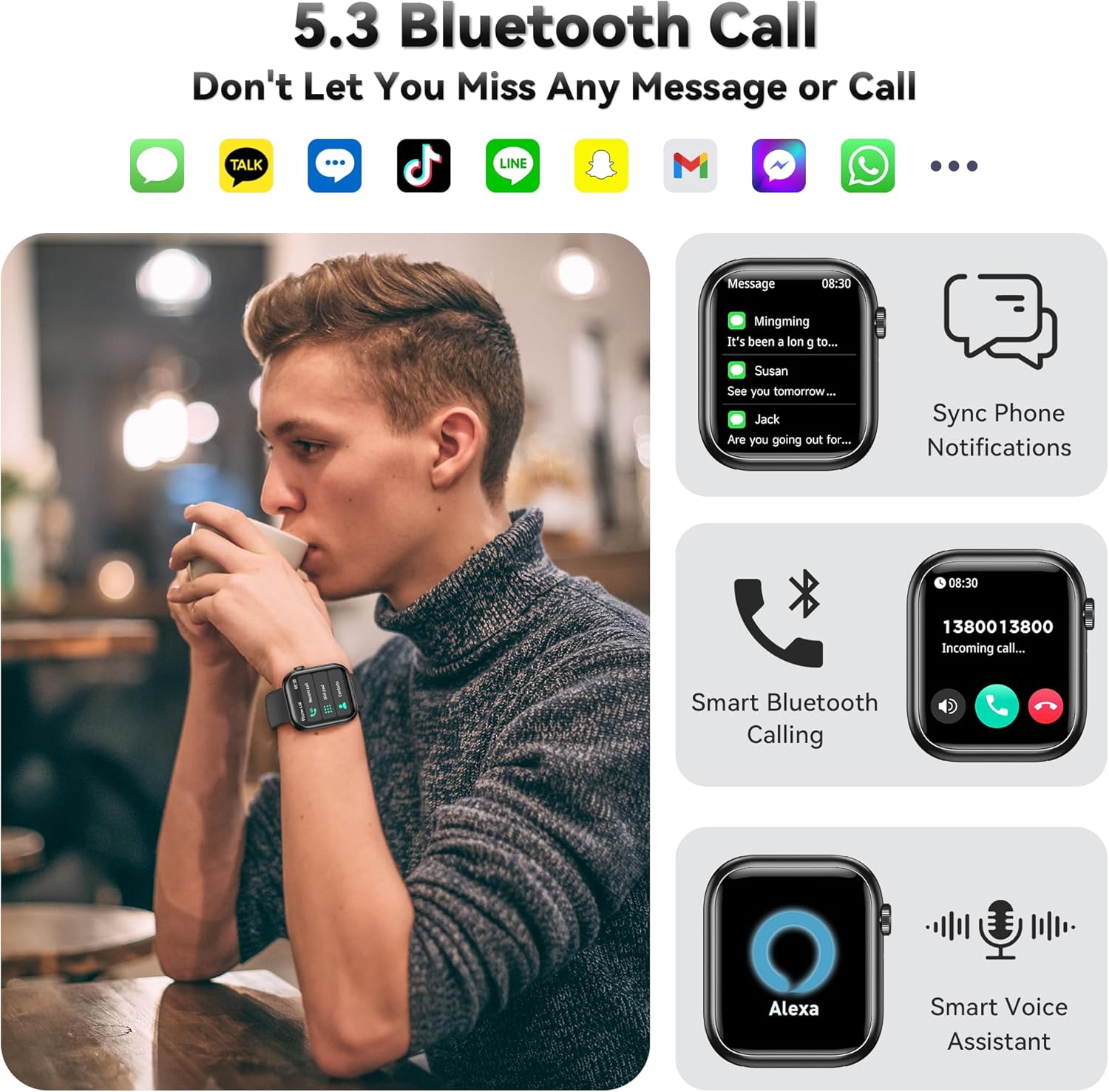 Smart Watch for Men Women
