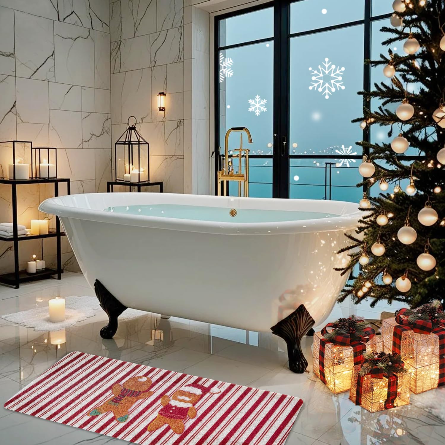 Hargiis Christmas Non-Slip Bathtub Mat