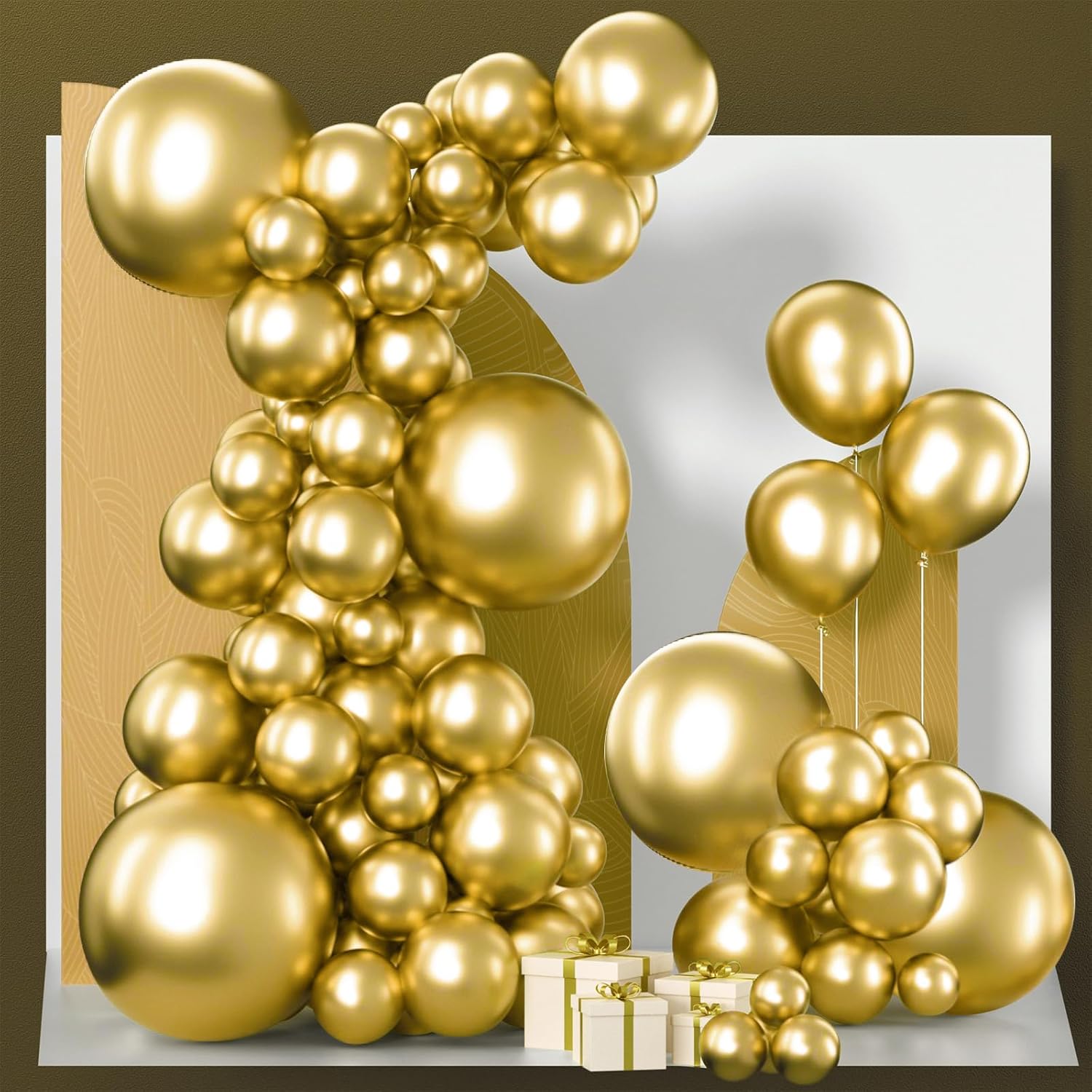 PartyWoo Gold Balloons 140pcs Different