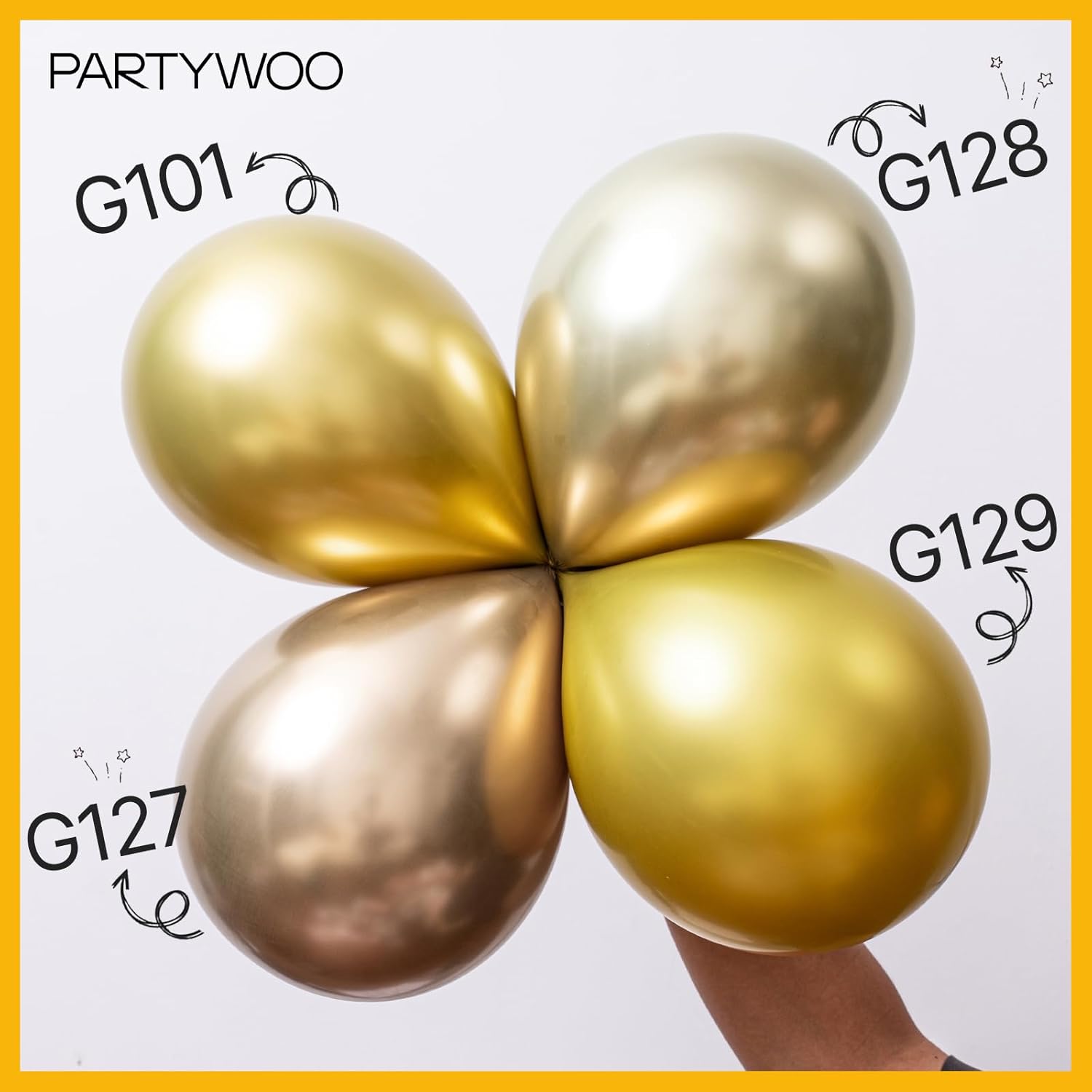 PartyWoo Gold Balloons 140pcs Different