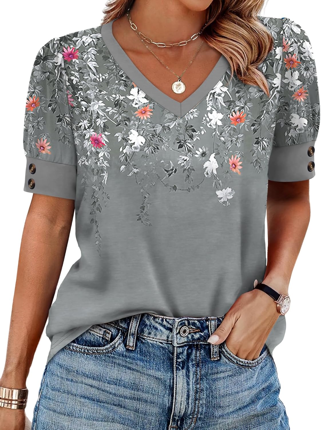 OFEEFAN Womens Tops Short Sleeve