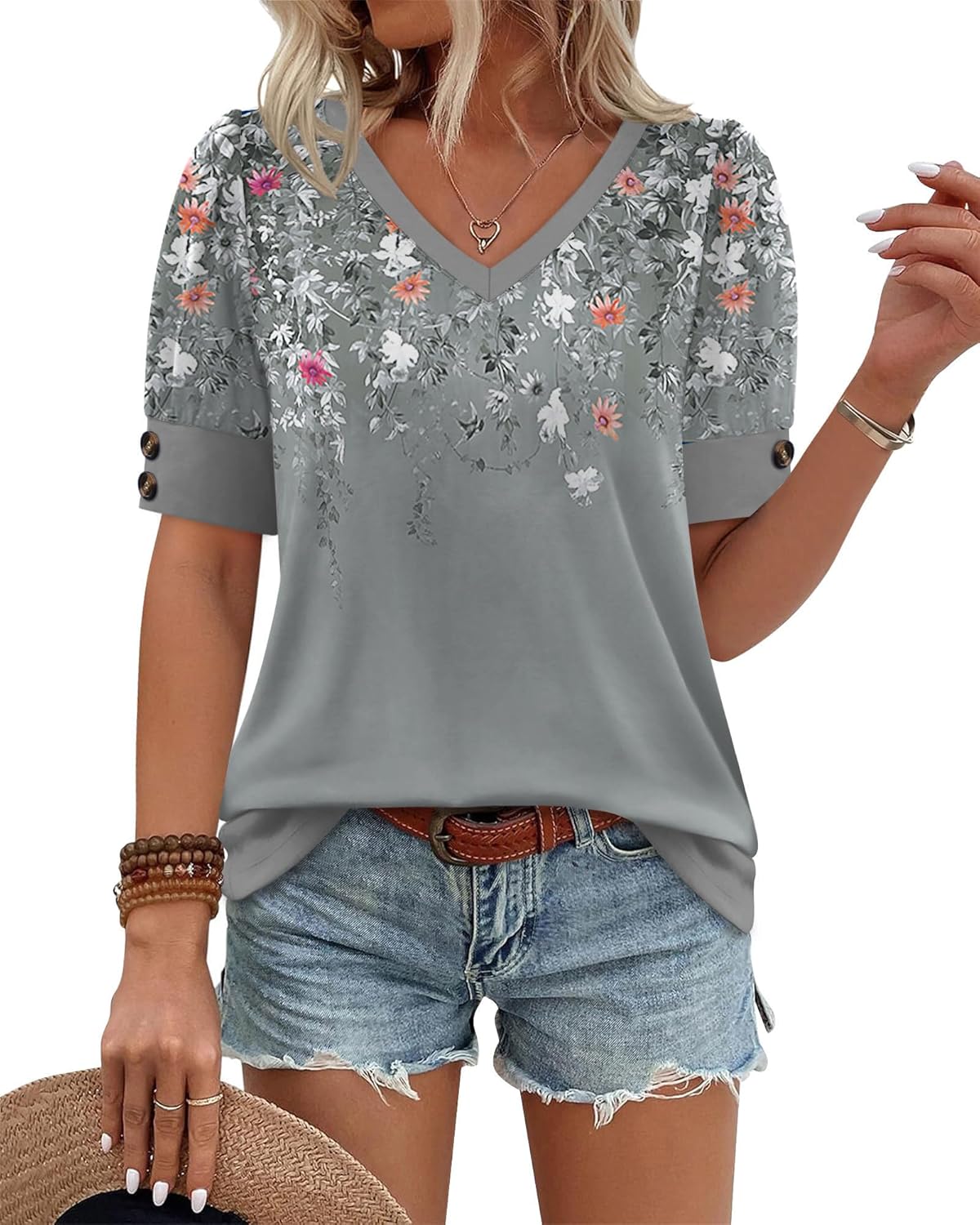 OFEEFAN Womens Tops Short Sleeve