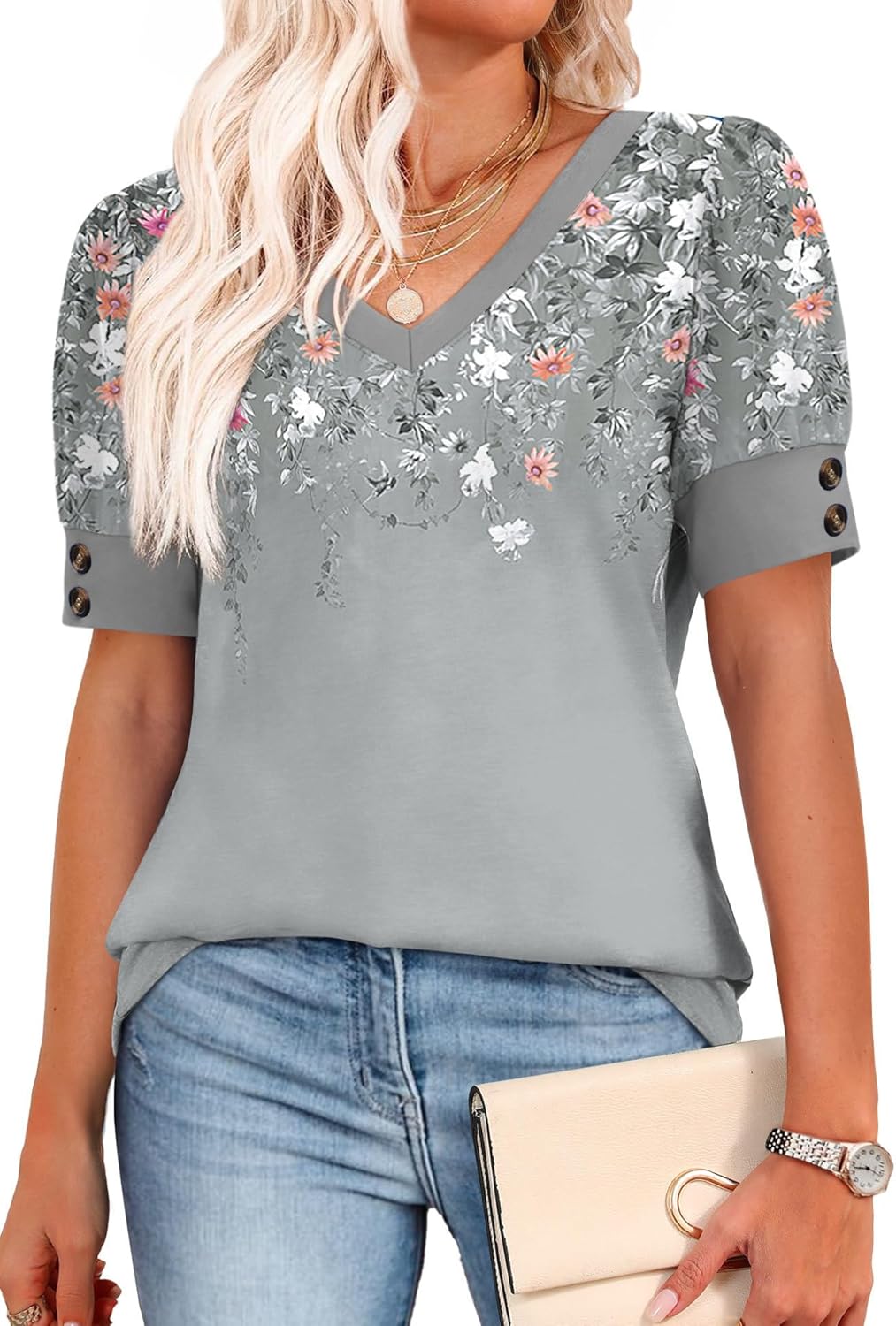 OFEEFAN Womens Tops Short Sleeve