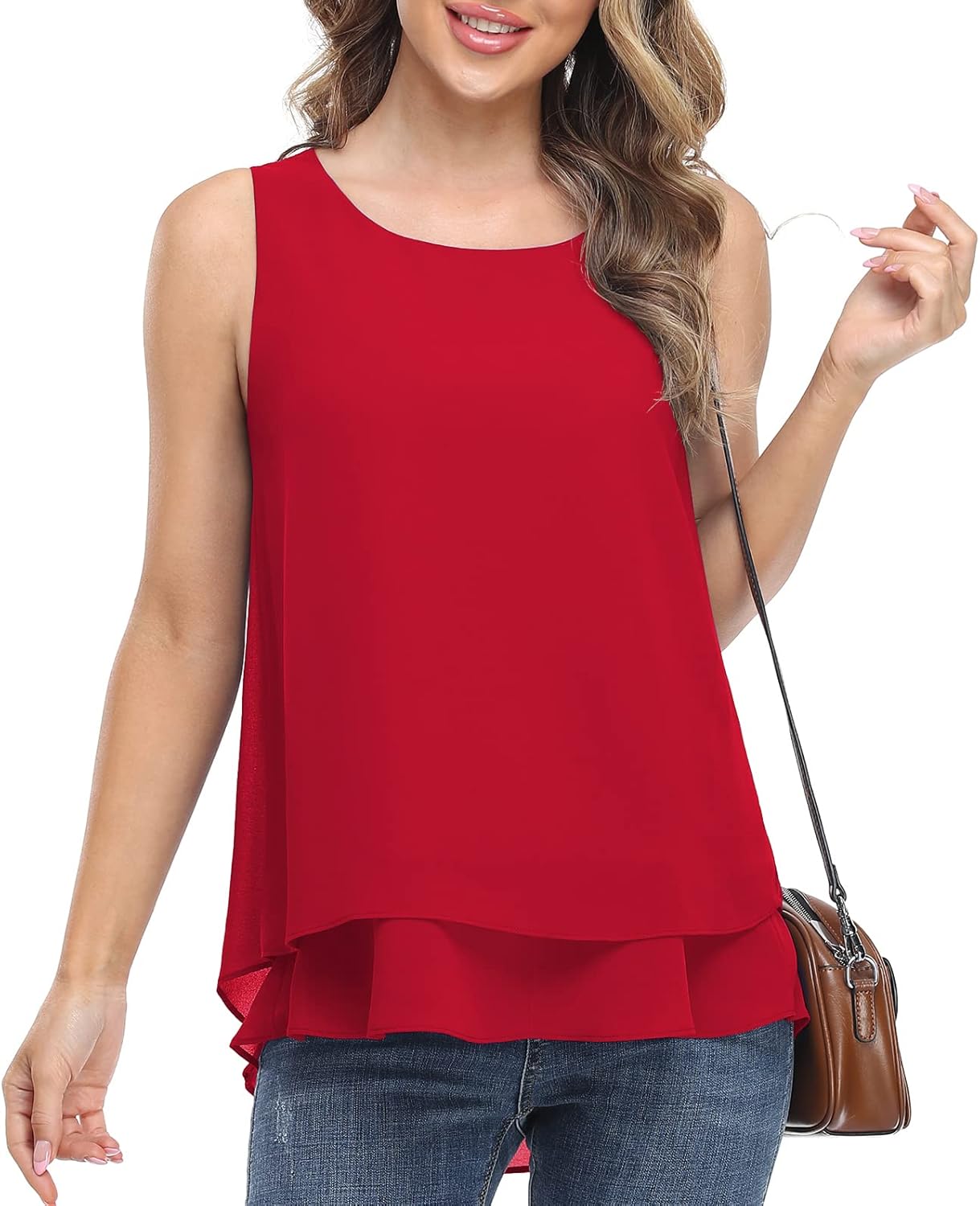 Women's Sleeveless Chiffon Tank Top