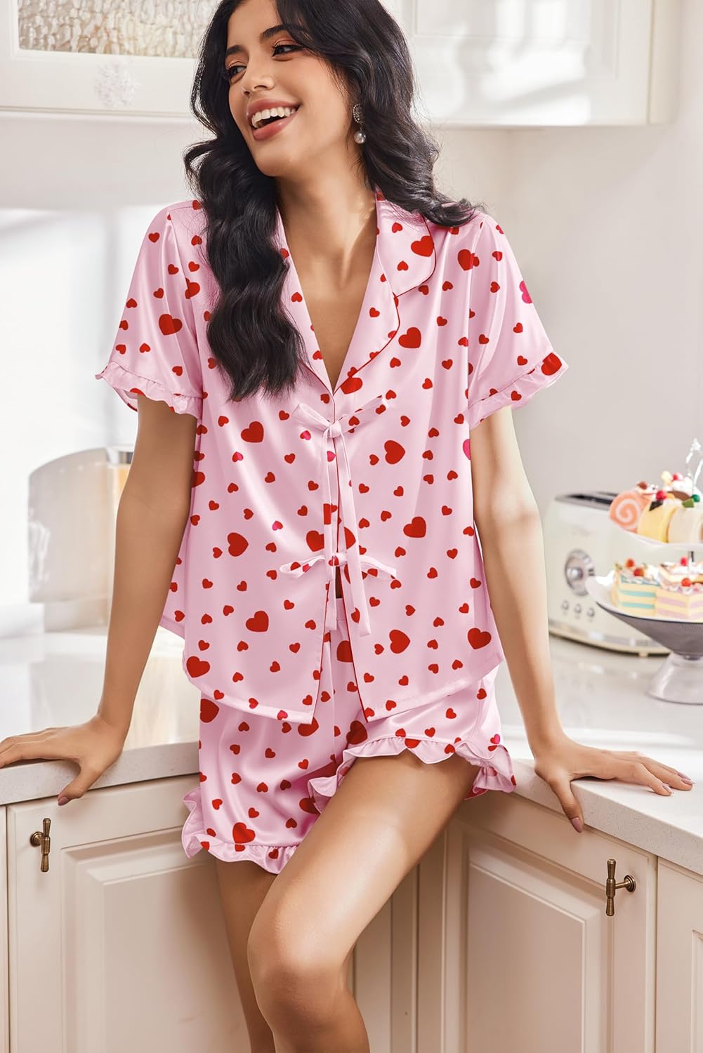 Satin Pajama for Women Short