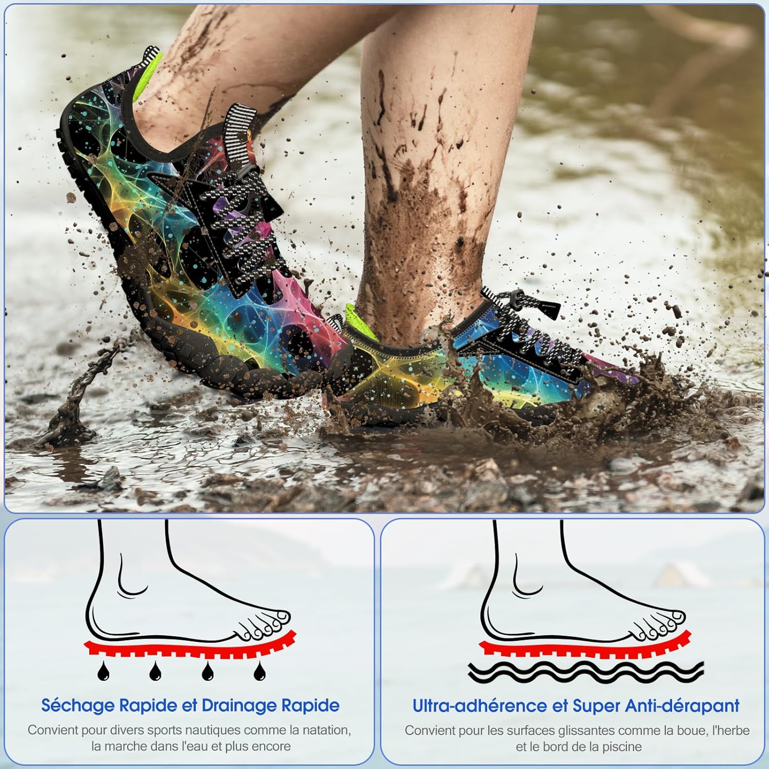 Built-in Heel Grips Water Shoes