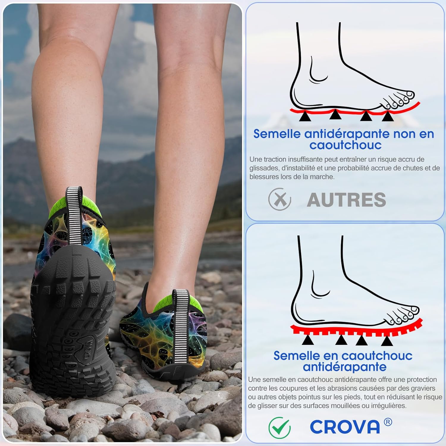 Built-in Heel Grips Water Shoes