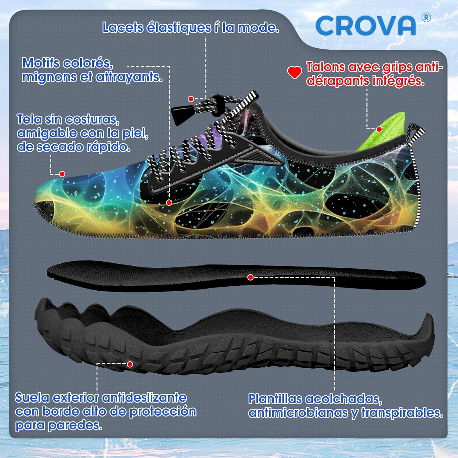 Built-in Heel Grips Water Shoes