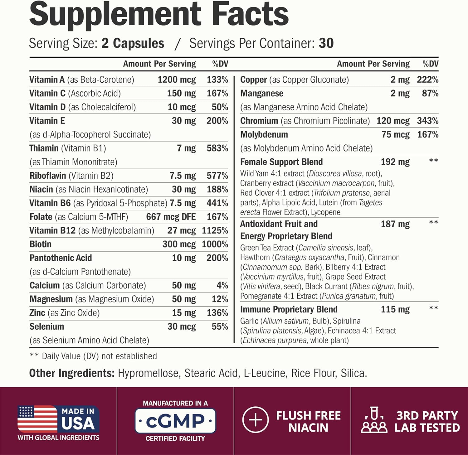 Multivitamin for Women with Methylated