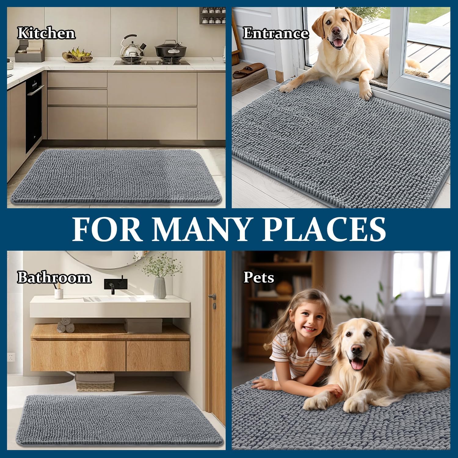 OLANLY Dog Door Mat