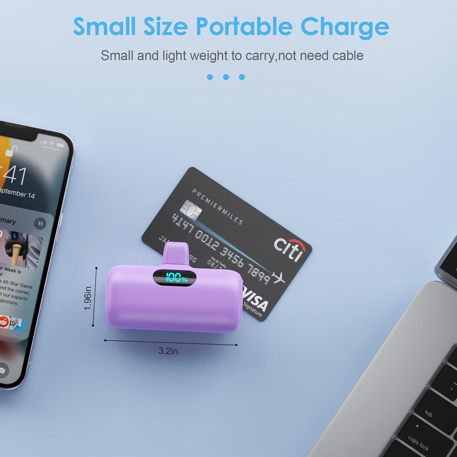 Small Portable Charger for iPhone,Upgraded