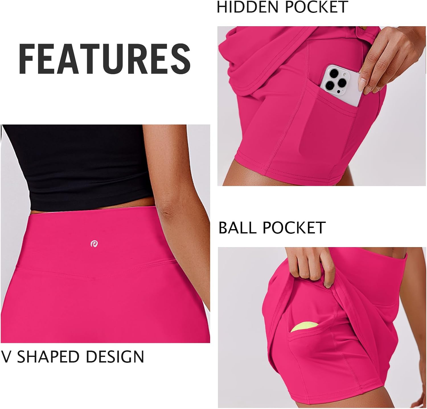 PINSPARK Womens Tennis Skirt High