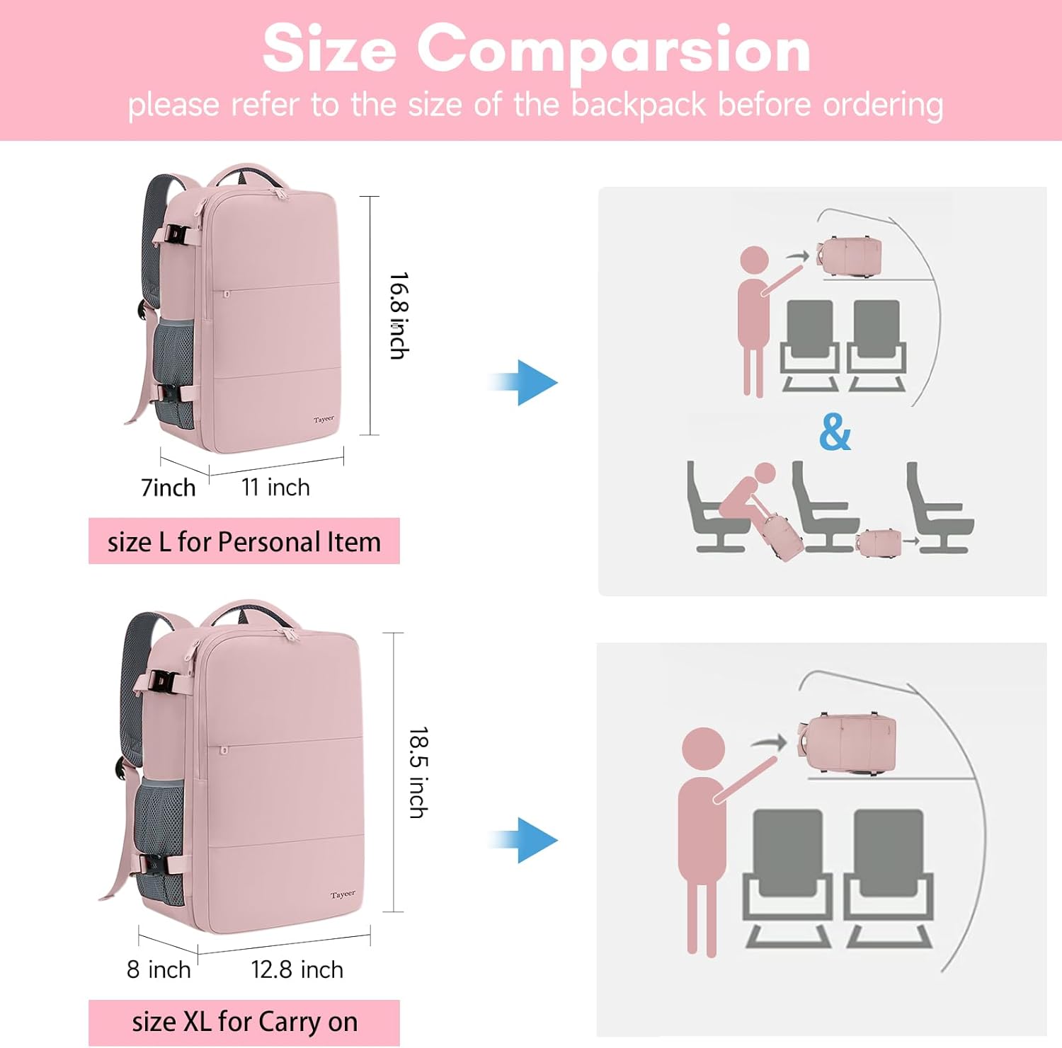 Taygeer Travel Backpack for Women