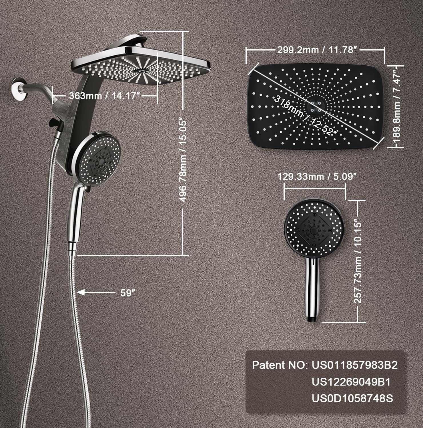 High Pressure Rain Shower Head: