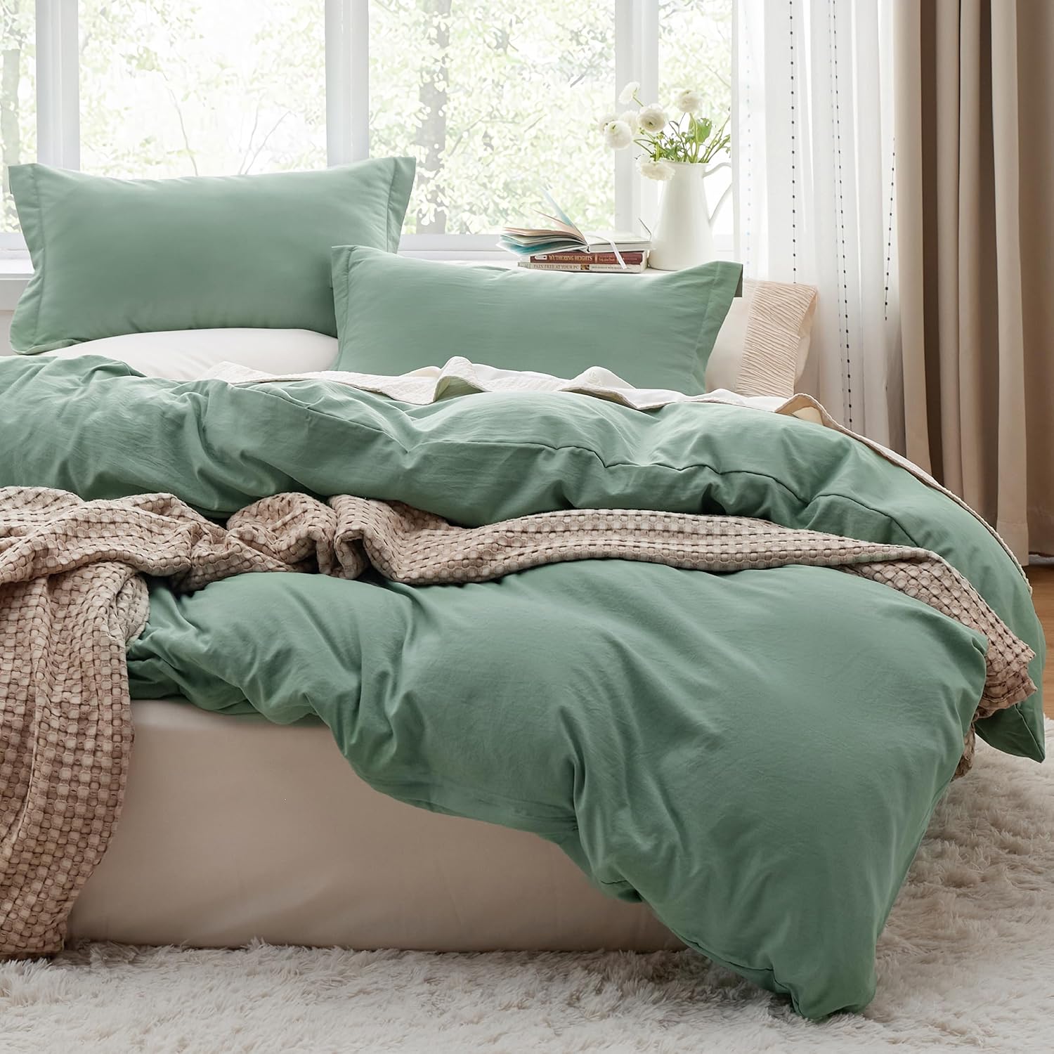 Bedsure Sage Green Duvet Cover