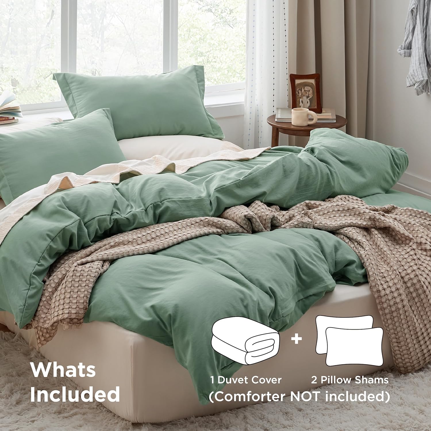 Bedsure Sage Green Duvet Cover