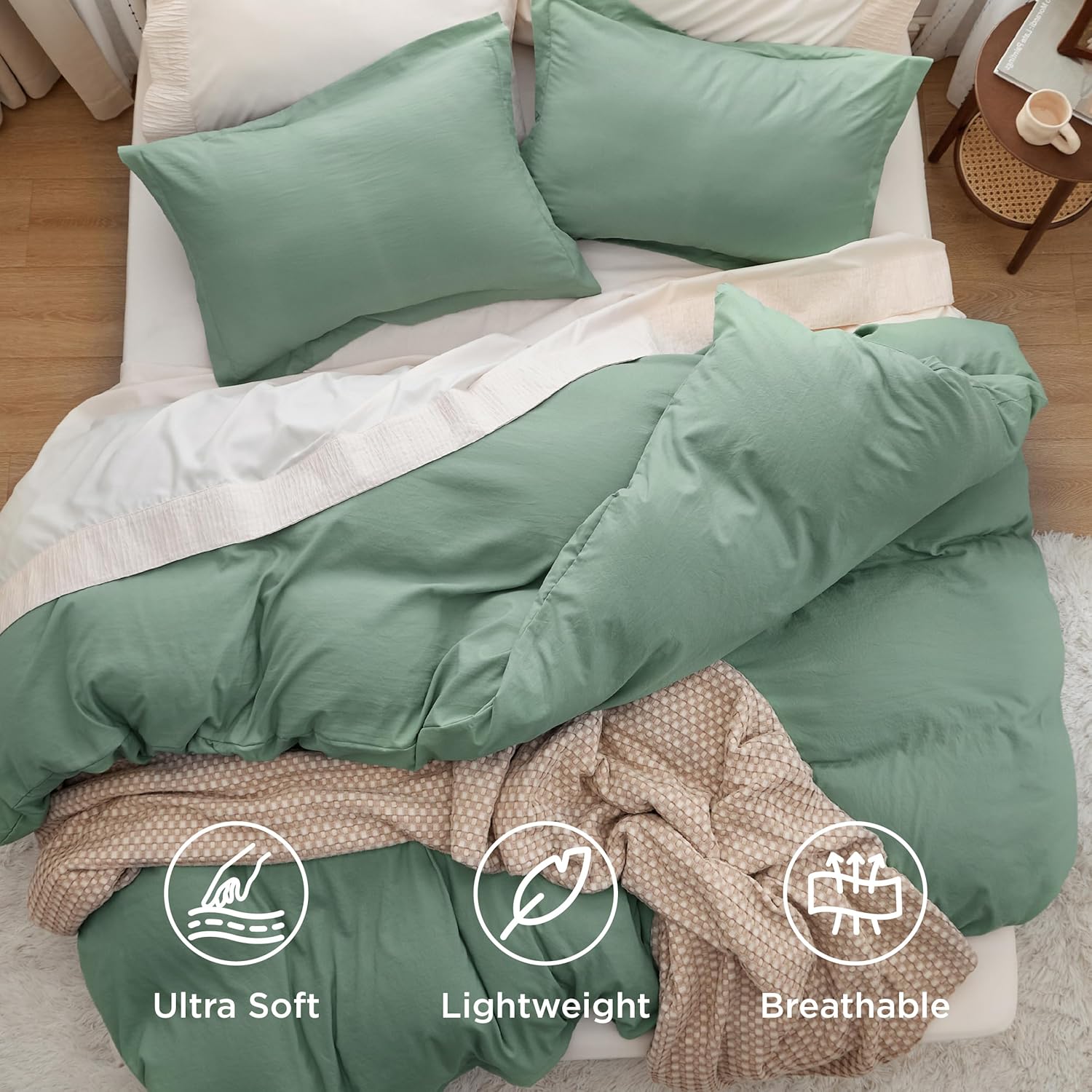 Bedsure Sage Green Duvet Cover