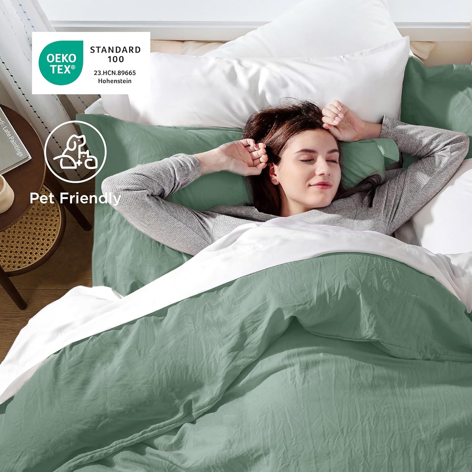 Bedsure Sage Green Duvet Cover