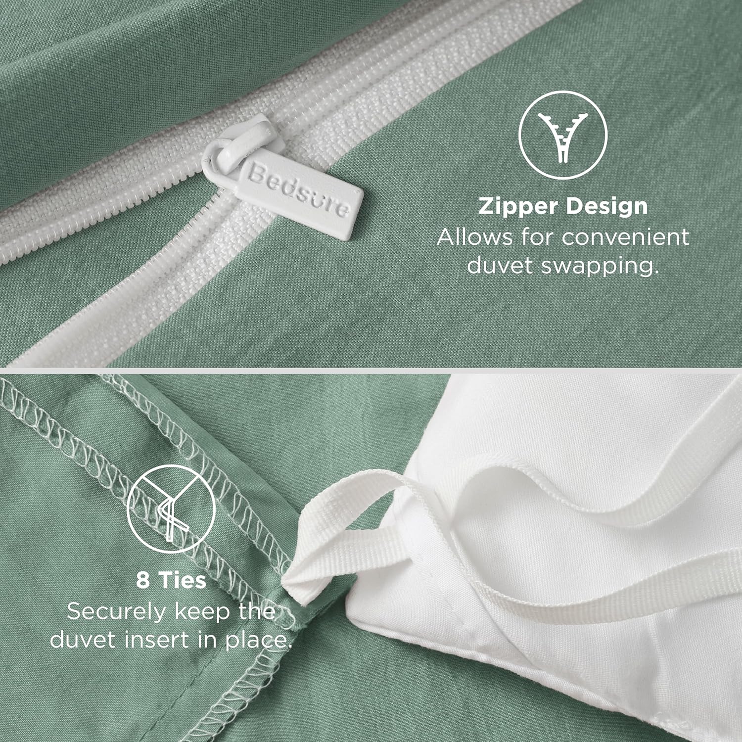 Bedsure Sage Green Duvet Cover