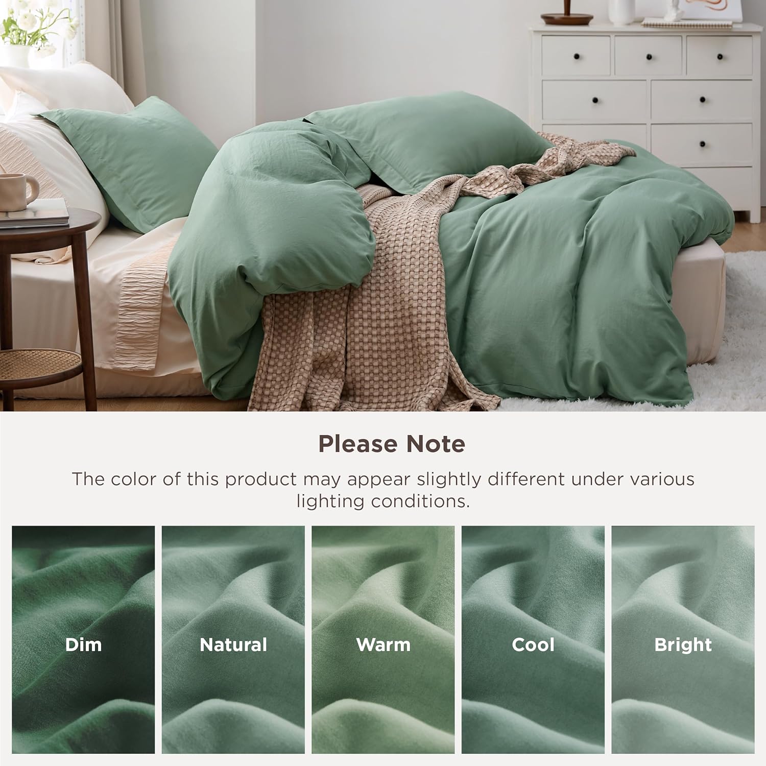 Bedsure Sage Green Duvet Cover