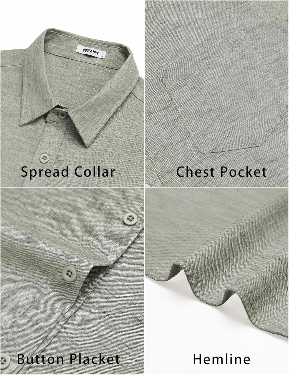 COOFANDY Mens Short Sleeve Button