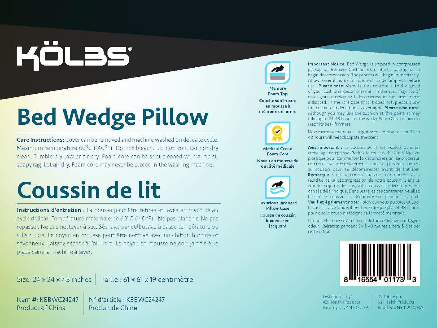 Kolbs Bed Wedge Pillow