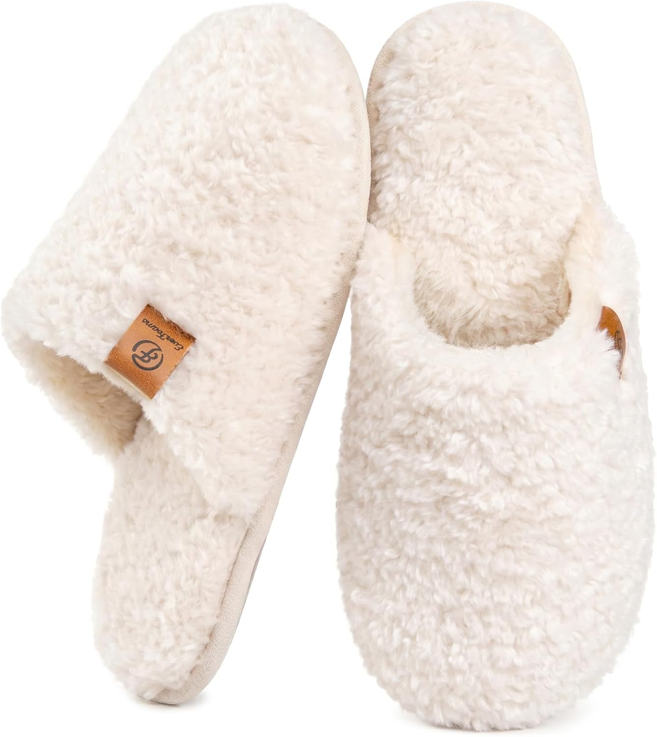 EverFoams Women's Fuzzy Slip-on Slippers