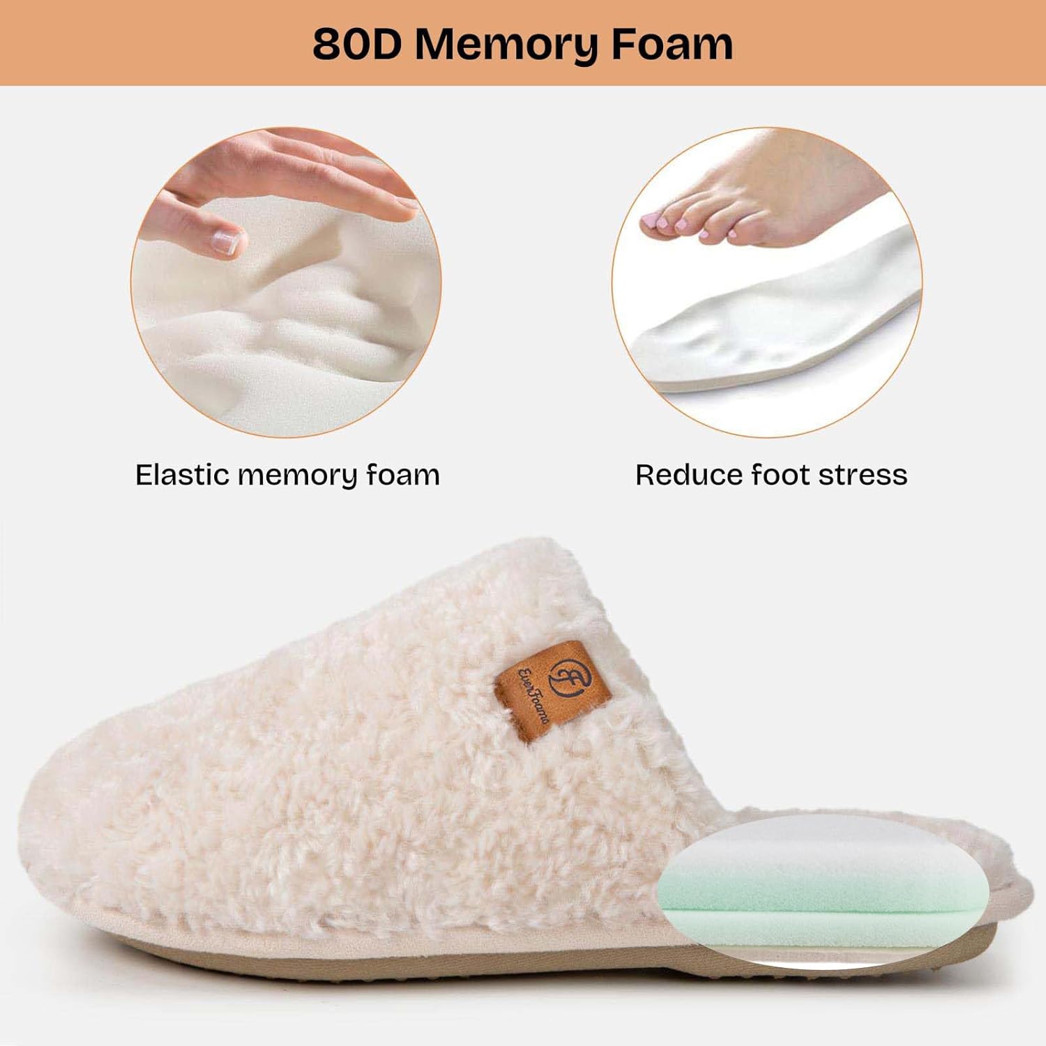 EverFoams Women's Fuzzy Slip-on Slippers