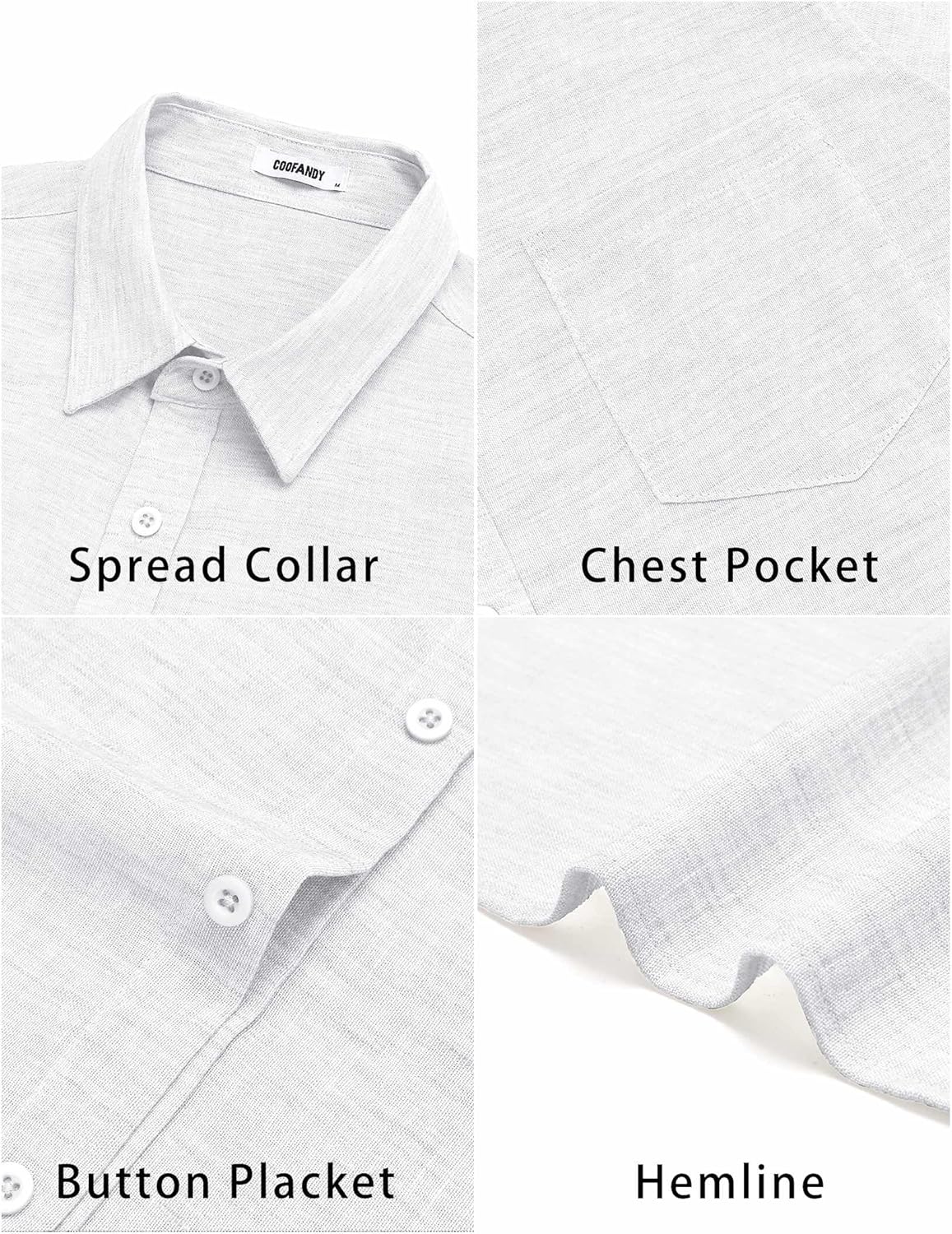 COOFANDY Mens Short Sleeve Button