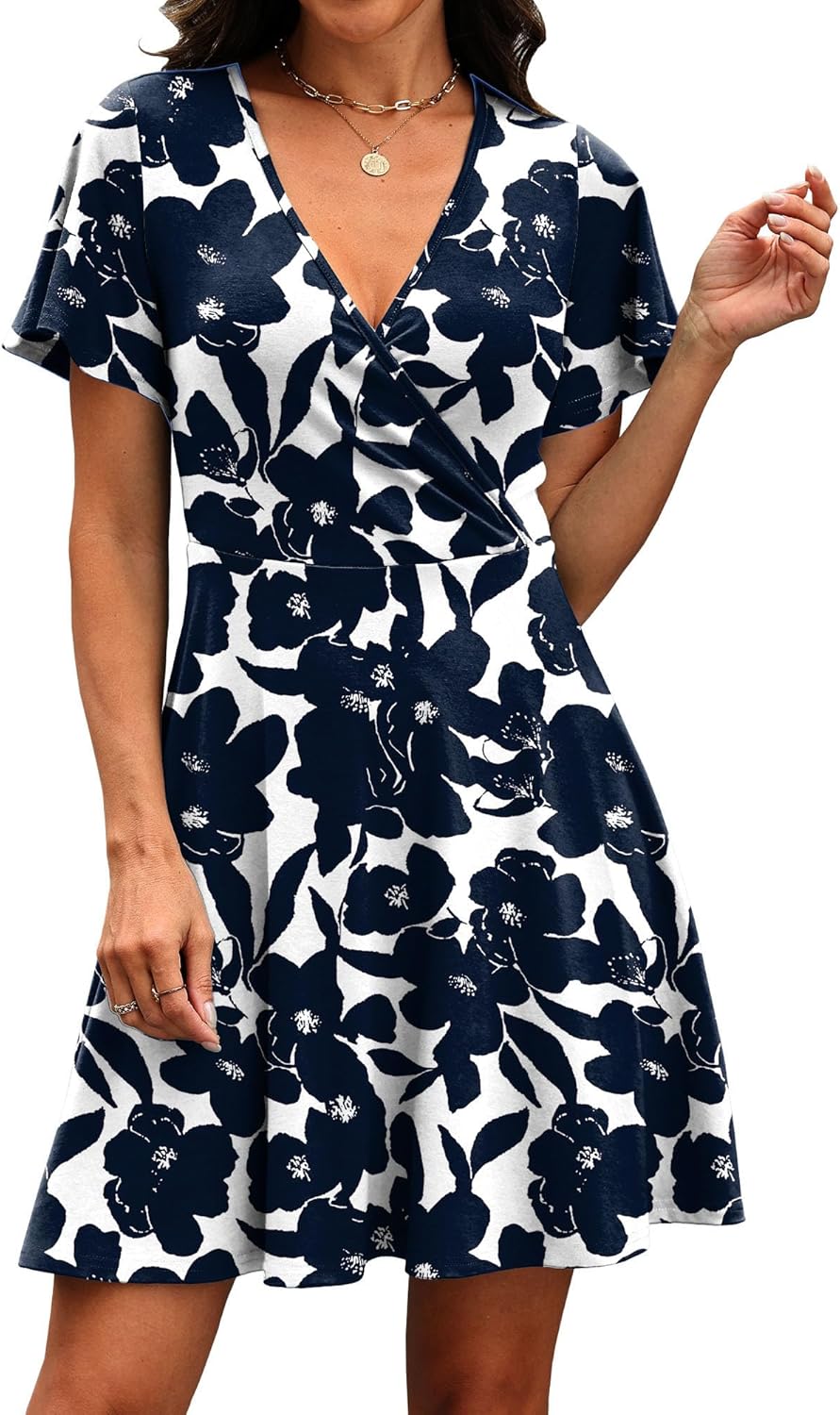 RUMIA Womens Casual Dresses Wrap