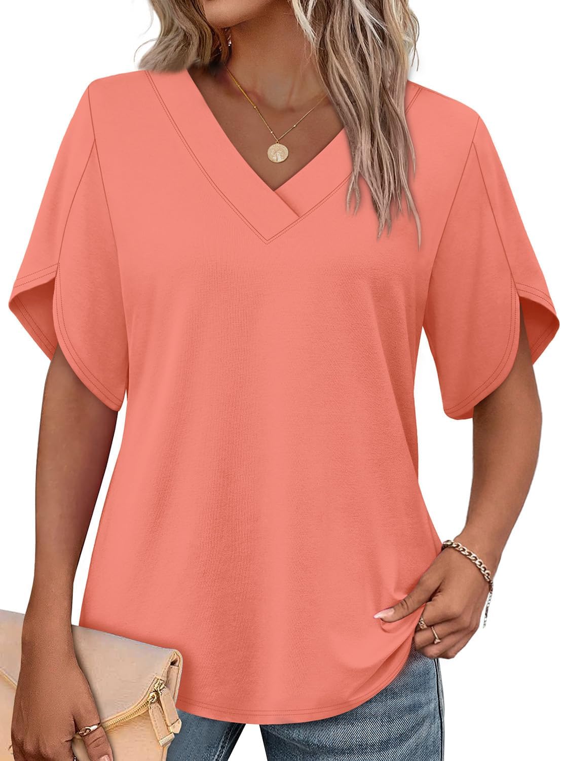 WIHOLL Womens Summer Tops Short