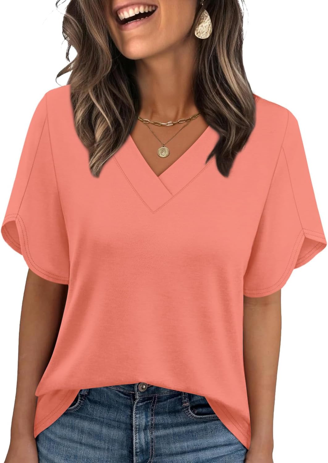 WIHOLL Womens Summer Tops Short